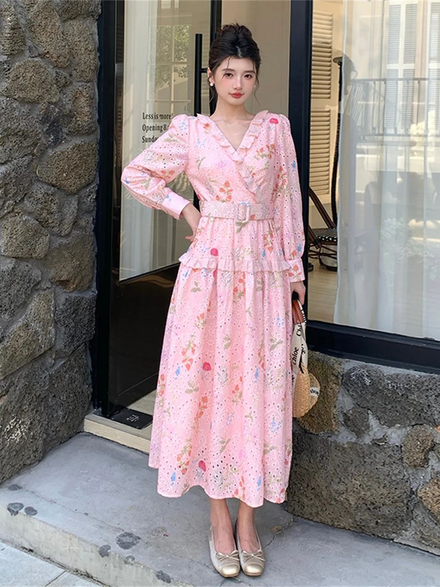Sukienka midi w stylu francusk – French Vintage Floral Midi Dress recenzja i cena