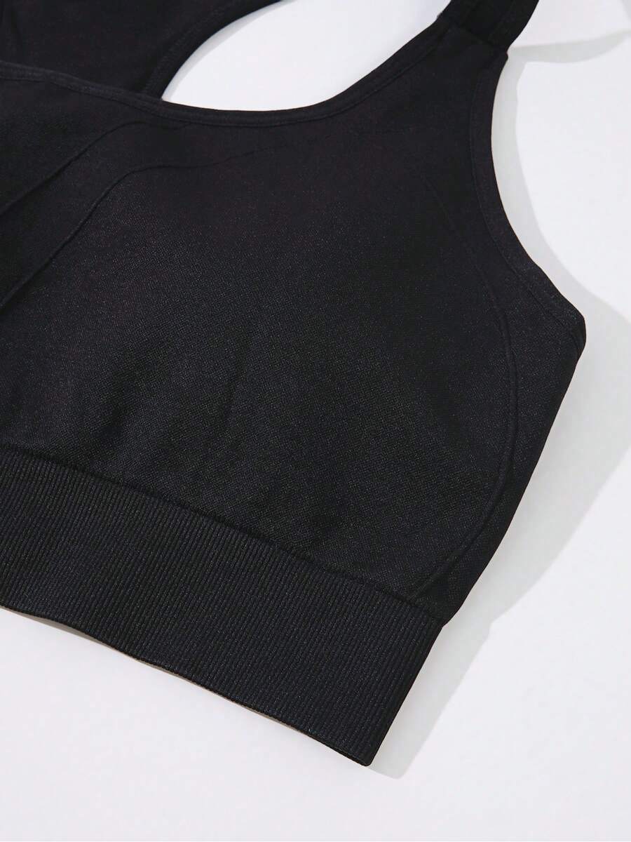 1 szt. Czarny Sportowy Top Bez – Seamless Ribbed Workout Tank Top recenzja i cena