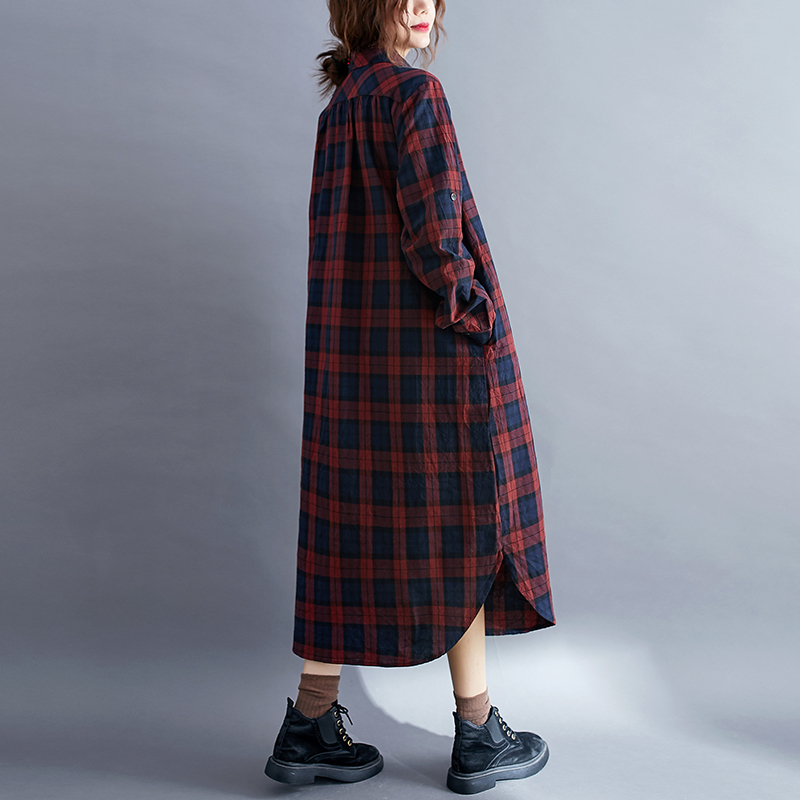 Luźna sukienka koszulowa w kra – Korean Style A Line Shirt Dress recenzja i cena