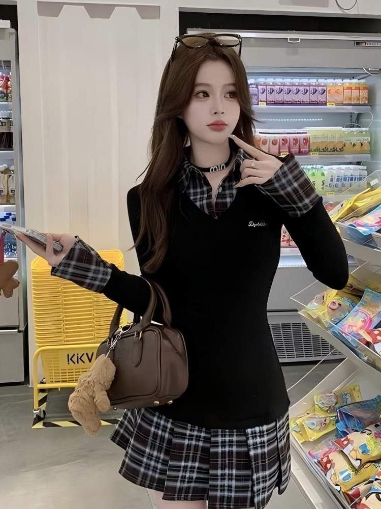 Sukienka w stylu koreańskim, d – Korean Style A Line Shirt Dress recenzja i cena