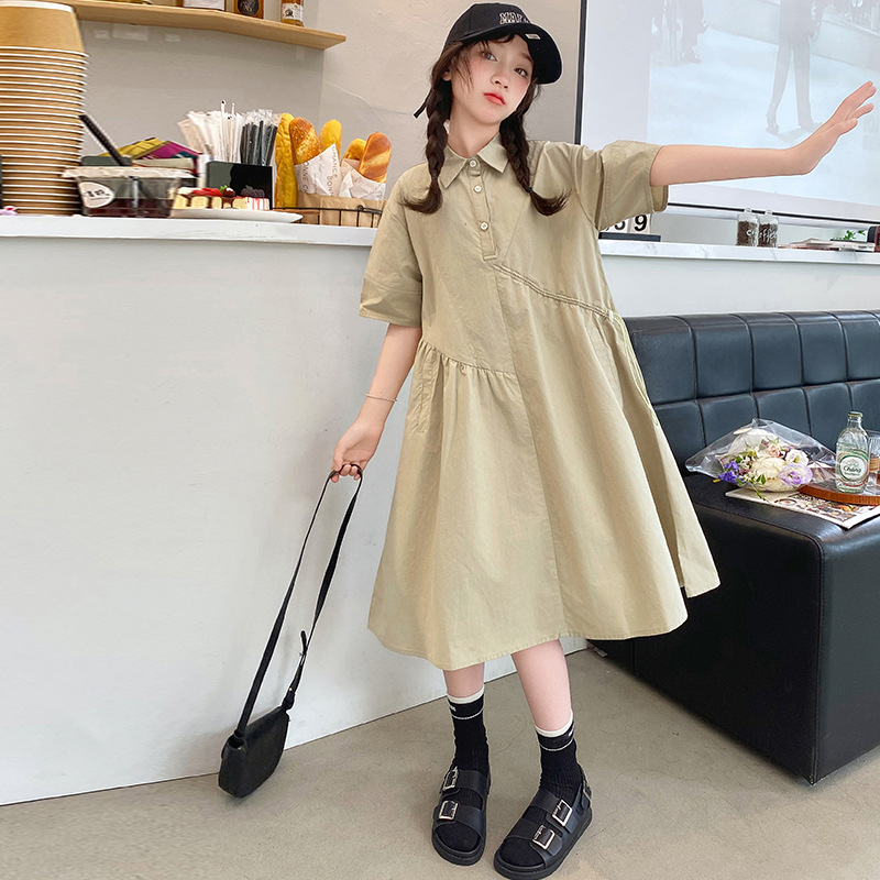 Koreańskie ubrania dla dzieci  – Korean Style A Line Shirt Dress recenzja i cena