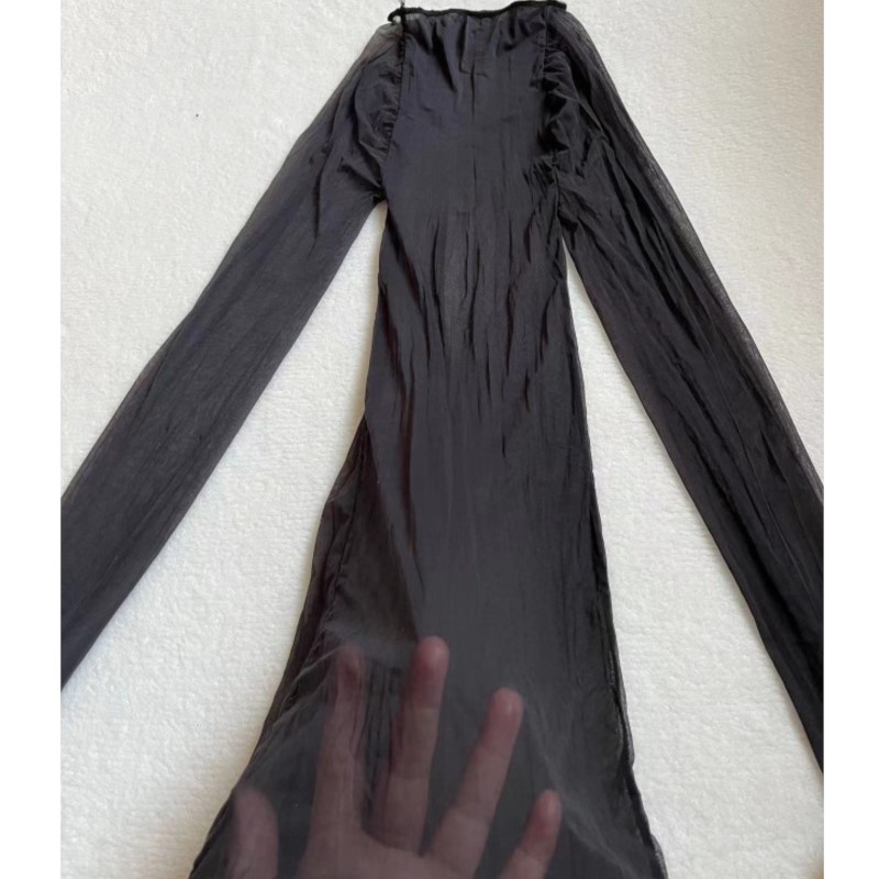 Przezroczyste, gładkie, seksow – Sexy Mesh Sheer Bodycon Dress recenzja i cena